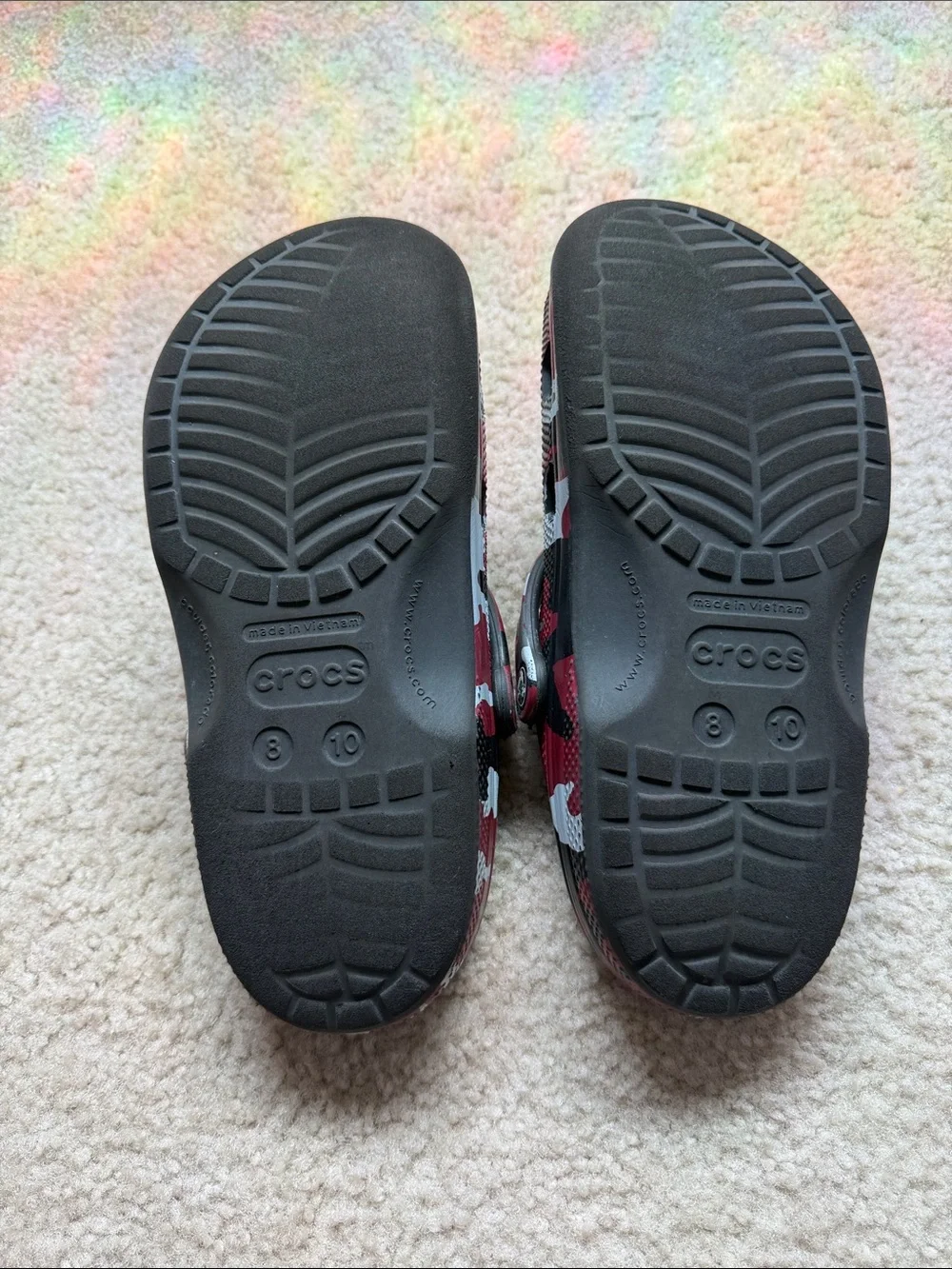 CROCS Men’s Red, Black & White Camo Classic Clog